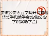 安徽公安职业学院开设有哪些奖学和助学金(安徽公安学院奖助学金)