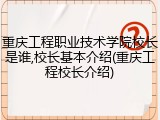 重庆工程职业技术学院校长是谁,校长基本介绍(重庆工程校长介绍)