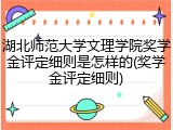 湖北师范大学文理学院奖学金评定细则是怎样的(奖学金评定细则)