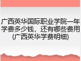 广西英华国际职业学院一年学费多少钱，还有哪些费用(广西英华学费明细)