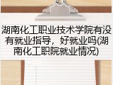 湖南化工职业技术学院有没有就业指导，好就业吗(湖南化工职院就业情况)