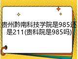 贵州黔南科技学院是985还是211(贵科院是985吗)