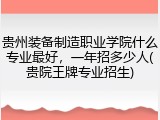 贵州装备制造职业学院什么专业最好，一年招多少人(贵院王牌专业招生)