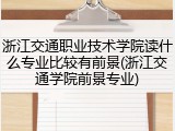 浙江交通职业技术学院读什么专业比较有前景(浙江交通学院前景专业)