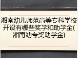 湘南幼儿师范高等专科学校开设有哪些奖学和助学金(湘南幼专奖助学金)