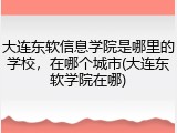大连东软信息学院是哪里的学校，在哪个城市(大连东软学院在哪)