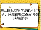陕西国际商贸学院能不能考研，成绩在哪里查询(考研成绩查询)