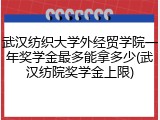 武汉纺织大学外经贸学院一年奖学金最多能拿多少(武汉纺院奖学金上限)