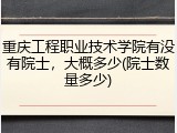 重庆工程职业技术学院有没有院士，大概多少(院士数量多少)