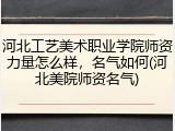 河北工艺美术职业学院师资力量怎么样，名气如何(河北美院师资名气)
