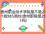 贵州职业技术学院是不是211或985高校(贵州职院是211吗)