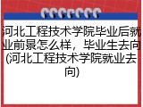 河北工程技术学院毕业后就业前景怎么样，毕业生去向(河北工程技术学院就业去向)
