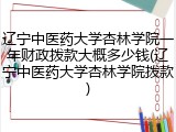 辽宁中医药大学杏林学院一年财政拨款大概多少钱(辽宁中医药大学杏林学院拨款)