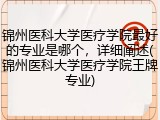 锦州医科大学医疗学院最好的专业是哪个，详细阐述(锦州医科大学医疗学院王牌专业)