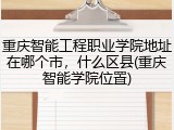 重庆智能工程职业学院地址在哪个市，什么区县(重庆智能学院位置)