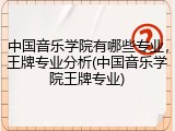 中国音乐学院有哪些专业，王牌专业分析(中国音乐学院王牌专业)