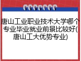 唐山工业职业技术大学哪个专业毕业就业前景比较好(唐山工大优势专业)