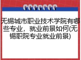 无锡城市职业技术学院有哪些专业，就业前景如何(无锡职院专业就业前景)