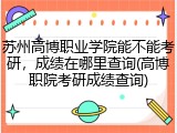 苏州高博职业学院能不能考研，成绩在哪里查询(高博职院考研成绩查询)
