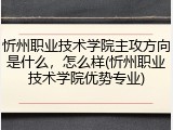 忻州职业技术学院主攻方向是什么，怎么样(忻州职业技术学院优势专业)