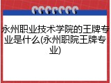 永州职业技术学院的王牌专业是什么(永州职院王牌专业)