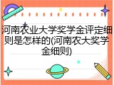 河南农业大学奖学金评定细则是怎样的(河南农大奖学金细则)
