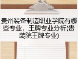 贵州装备制造职业学院有哪些专业，王牌专业分析(贵装院王牌专业)