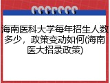海南医科大学每年招生人数多少，政策变动如何(海南医大招录政策)