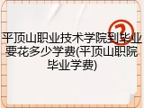 平顶山职业技术学院到毕业要花多少学费(平顶山职院毕业学费)