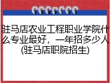 驻马店农业工程职业学院什么专业最好，一年招多少人(驻马店职院招生)
