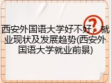 西安外国语大学好不好，就业现状及发展趋势(西安外国语大学就业前景)
