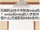 无锡职业技术学院有mba吗？emba和mba的入学条件是什么(无锡职院MBA条件)
