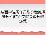 皖西学院历年录取分数线深度分析(皖西学院录取分数分析)