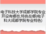 电子科技大学成都学院专业开设有哪些,特色在哪(电子科大成都学院专业特色)