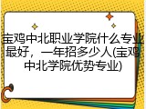 宝鸡中北职业学院什么专业最好，一年招多少人(宝鸡中北学院优势专业)