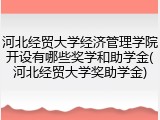 河北经贸大学经济管理学院开设有哪些奖学和助学金(河北经贸大学奖助学金)