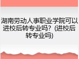 湖南劳动人事职业学院可以进校后转专业吗？(进校后转专业吗)
