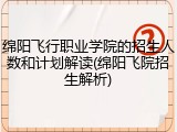 绵阳飞行职业学院的招生人数和计划解读(绵阳飞院招生解析)