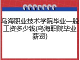 乌海职业技术学院毕业一般工资多少钱(乌海职院毕业薪资)