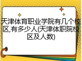 天津体育职业学院有几个校区,有多少人(天津体职院校区及人数)