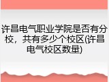 许昌电气职业学院是否有分校，共有多少个校区(许昌电气校区数量)