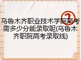 乌鲁木齐职业技术学院高考需多少分能录取呢(乌鲁木齐职院高考录取线)