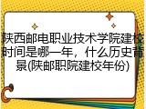 陕西邮电职业技术学院建校时间是哪一年，什么历史背景(陕邮职院建校年份)