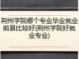 荆州学院哪个专业毕业就业前景比较好(荆州学院好就业专业)