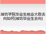 潍坊学院毕业生就业大致去向如何(潍坊毕业生去向)