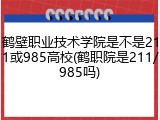 鹤壁职业技术学院是不是211或985高校(鹤职院是211/985吗)