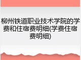 柳州铁道职业技术学院的学费和住宿费明细(学费住宿费明细)