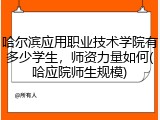哈尔滨应用职业技术学院有多少学生，师资力量如何(哈应院师生规模)