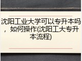 沈阳工业大学可以专升本吗，如何操作(沈阳工大专升本流程)