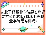 湖北工程职业学院是专科还是本科院校呢(湖北工程职业学院是专科吗)